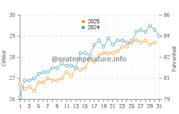 Temperature dell'acqua a Hallandale Beach a maggio