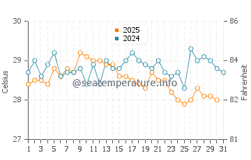Temperature dell'acqua a Icacos a maggio