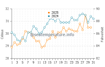 Temperature dell'acqua a Isla Aguada a maggio