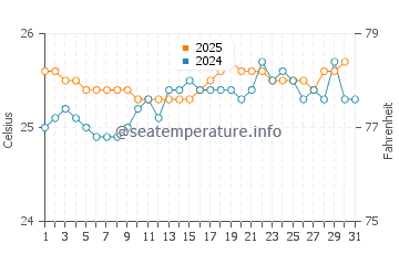 Wassertemperatur Kapa'a im Mai