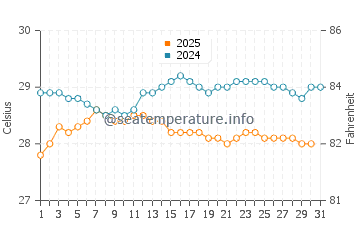 Temperature dell'acqua a Le Marin a maggio