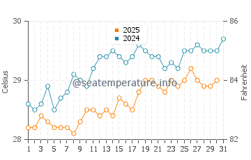 Temperature dell'acqua a Les Irois a maggio