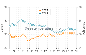Temperature dell'acqua a Lhokseumawe a maggio