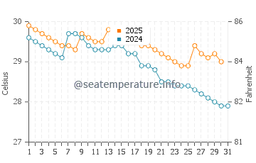 Temperature dell'acqua a Masohi a maggio
