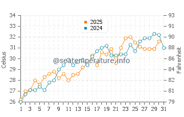 Temperature dell'acqua a Murray Key a maggio