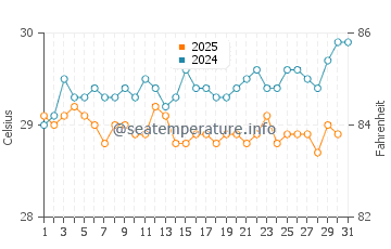 Temperature dell'acqua a Namdrik a maggio