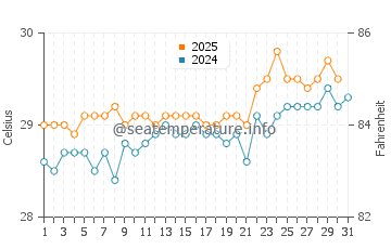 Temperature dell'acqua a San Jose a maggio