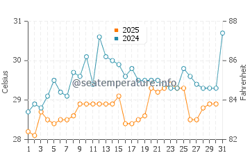 Temperatura da água em La Palma em maio