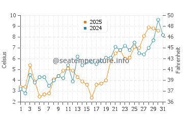 Temperature dell'acqua a Paradise a maggio