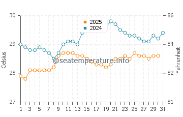 Wassertemperatur Petit-Bourg im Mai