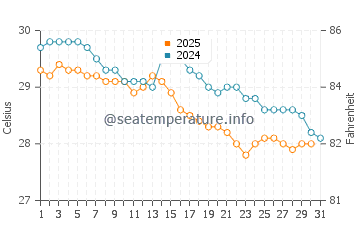 Temperature dell'acqua a Ponta Verde a maggio