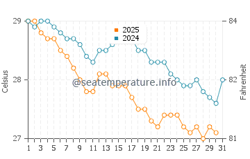 Temperature dell'acqua a Praia do Forte a maggio