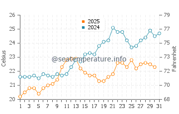 Temperature dell'acqua a Puerto Lobos a maggio