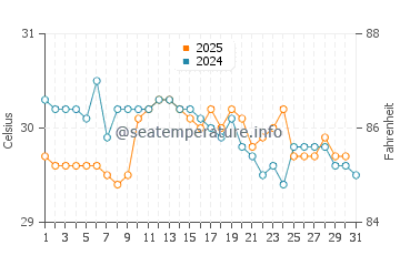 Temperature dell'acqua a Puerto Quepos a maggio