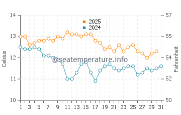 Temperature dell'acqua a Puerto Saavedra a maggio