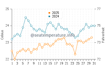 Temperature dell'acqua a Ribeira Grande a maggio