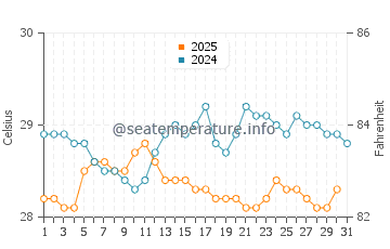 Temperature dell'acqua a Saint James a maggio
