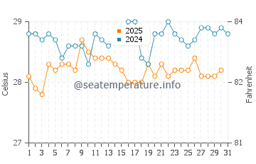 Temperature dell'acqua a Port Elizabeth a maggio