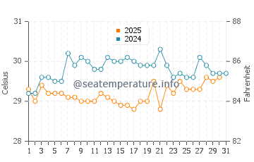 Temperature dell'acqua a Sao Jose de Ribamar a maggio