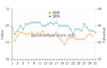 Temperature dell'acqua a Sao Luis a maggio