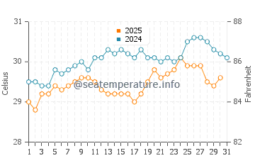 Temperature dell'acqua a Savanna-la-Mar a maggio