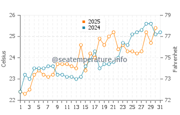 Wassertemperatur Seabrook Island im Mai