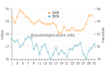 Temperatura vode u Seminyak u svibnju
