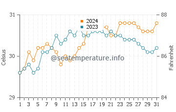 Viejo Daan Banua water temp chart in May