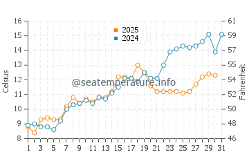 Temperature dell'acqua a Yirrell Beach a maggio