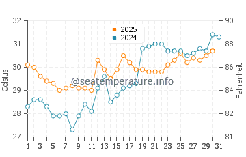 Zipolite beach water temp chart in May