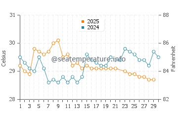 Temperatura del agua en Antón Lizardo en junio