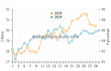 Apalachee Bay water temp chart in June
