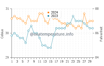 Apo Reef water temp chart in June