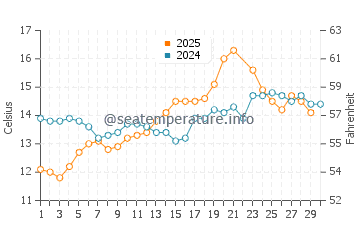 Wassertemperatur Ardmore im Juni