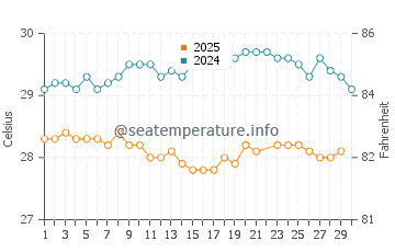 Wassertemperatur Basse-Terre im Juni