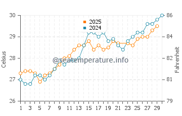 Wassertemperatur Berenike im Juni