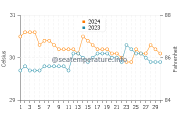 Temperatura del agua en Buenavista en junio