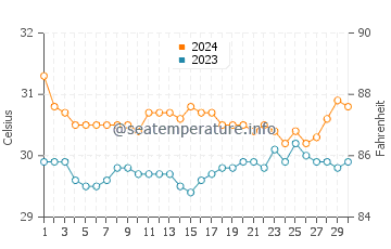 Busuanga water temp chart in June