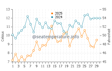 Temperature dell'acqua a Saint John a giugno