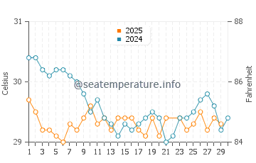 Temperature dell'acqua a Seven Mile Beach a giugno