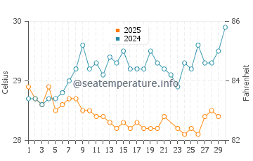 Wassertemperatur Cayo Levantado im Juni