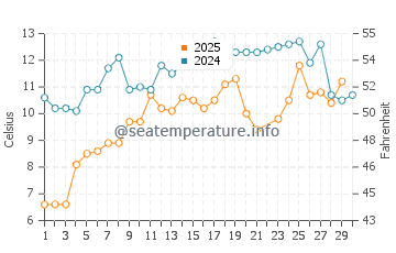 Cow Bay water temp chart in June