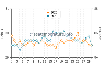 Wassertemperatur Fulidhoo im Juni