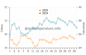 Jodiya Bandar water temp chart in June
