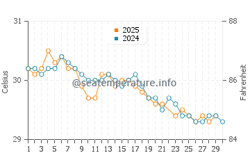 Temperatura vode u Kebonsari u lipnju