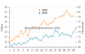 Wassertemperatur Ladispoli im Juni