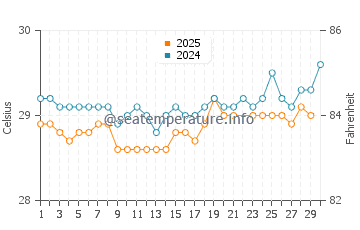Wassertemperatur Manchioneal im Juni