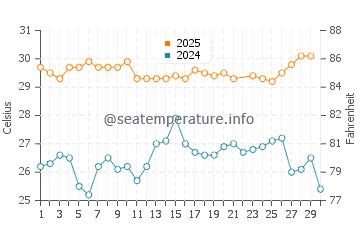 Temperature dell'acqua a Manzanillo a giugno