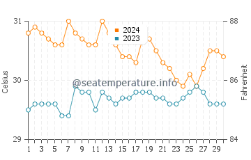 Temperatura del agua en Negros en junio