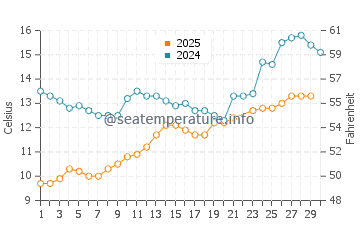 Wassertemperatur Dale im Juni